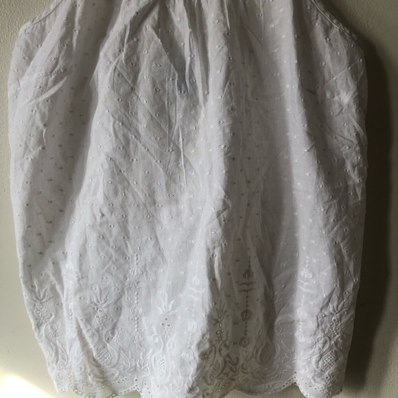 3 for $20❤️Sigrid Olsen Sleepwear White Pajama Top Embroidered 100% Cotton XS - Picture 2 of 7